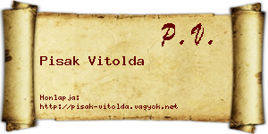 Pisak Vitolda névjegykártya